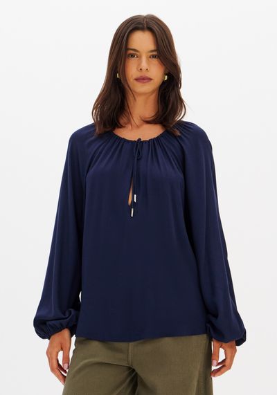 Blusa Manga Longa Com Amarração