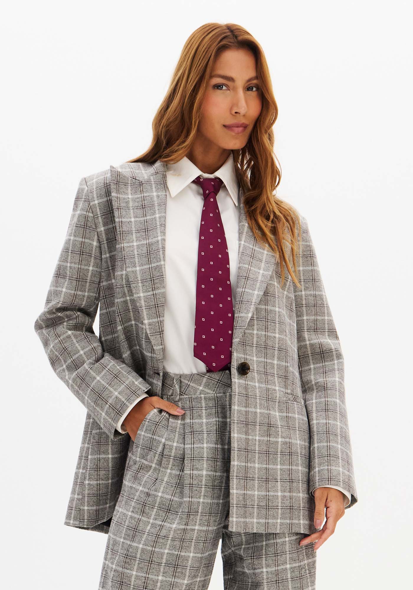 Blazer Regular Alongado Xadrez