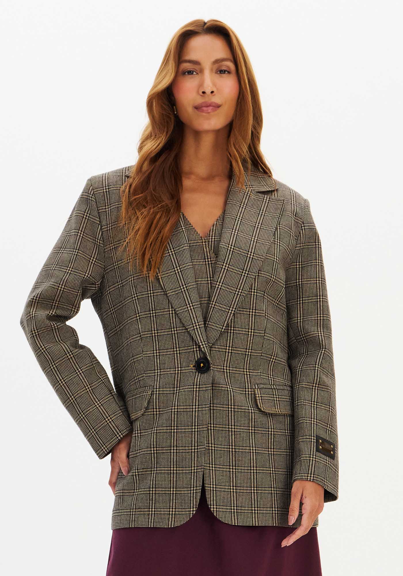 Blazer Oversized Alongado Xadrez
