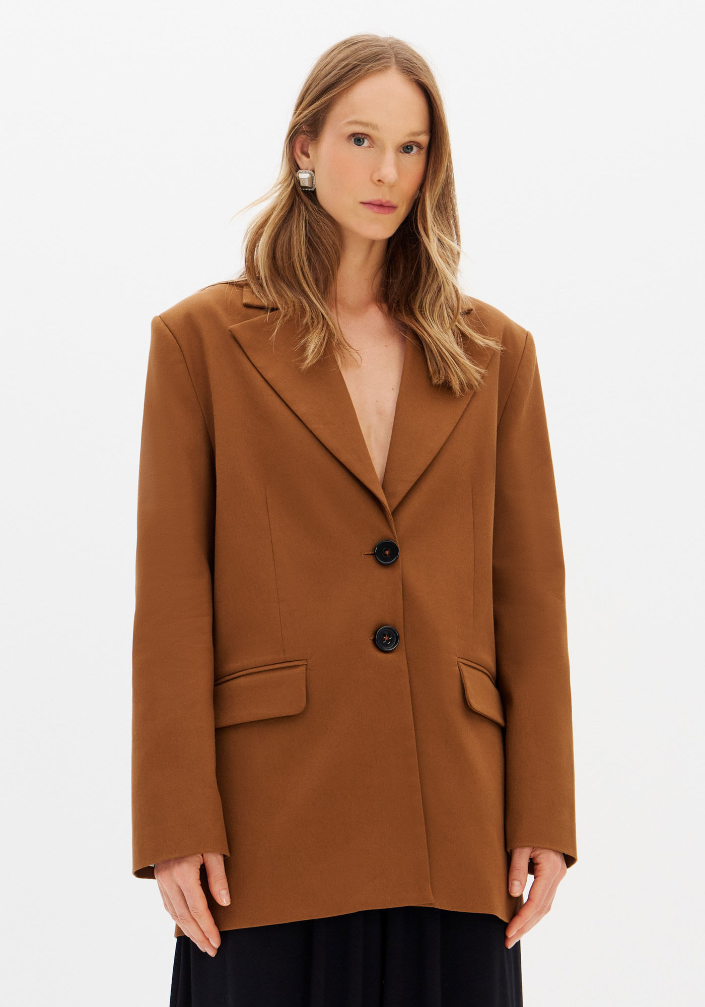 Blazer Regular Alongado Com Forro Estampado
