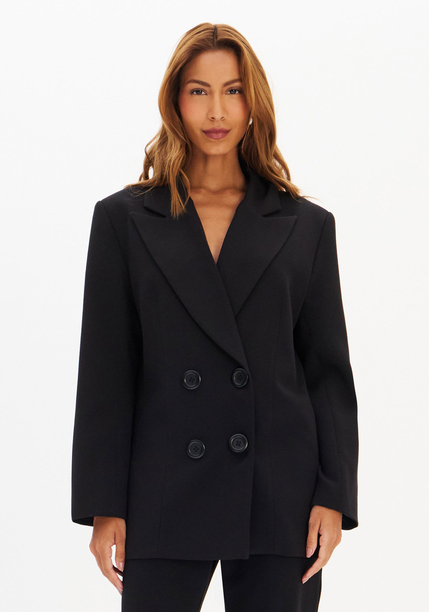 Blazer Alongado Com Botões