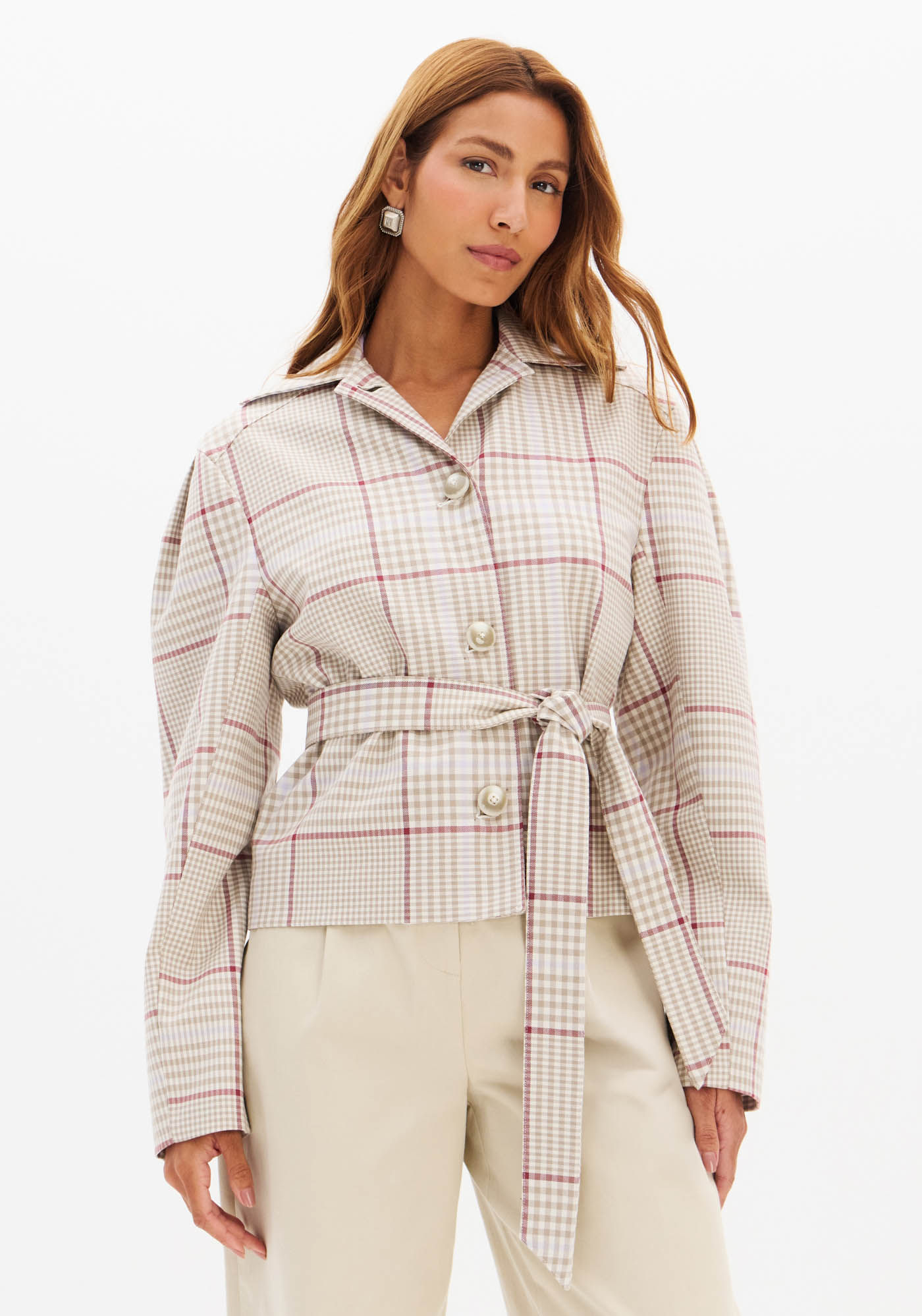 Casaco Curto Manga Longa Xadrez
