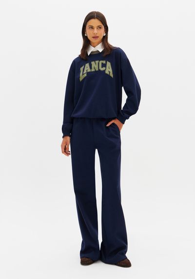 Calça Wide Leg Cintura Média