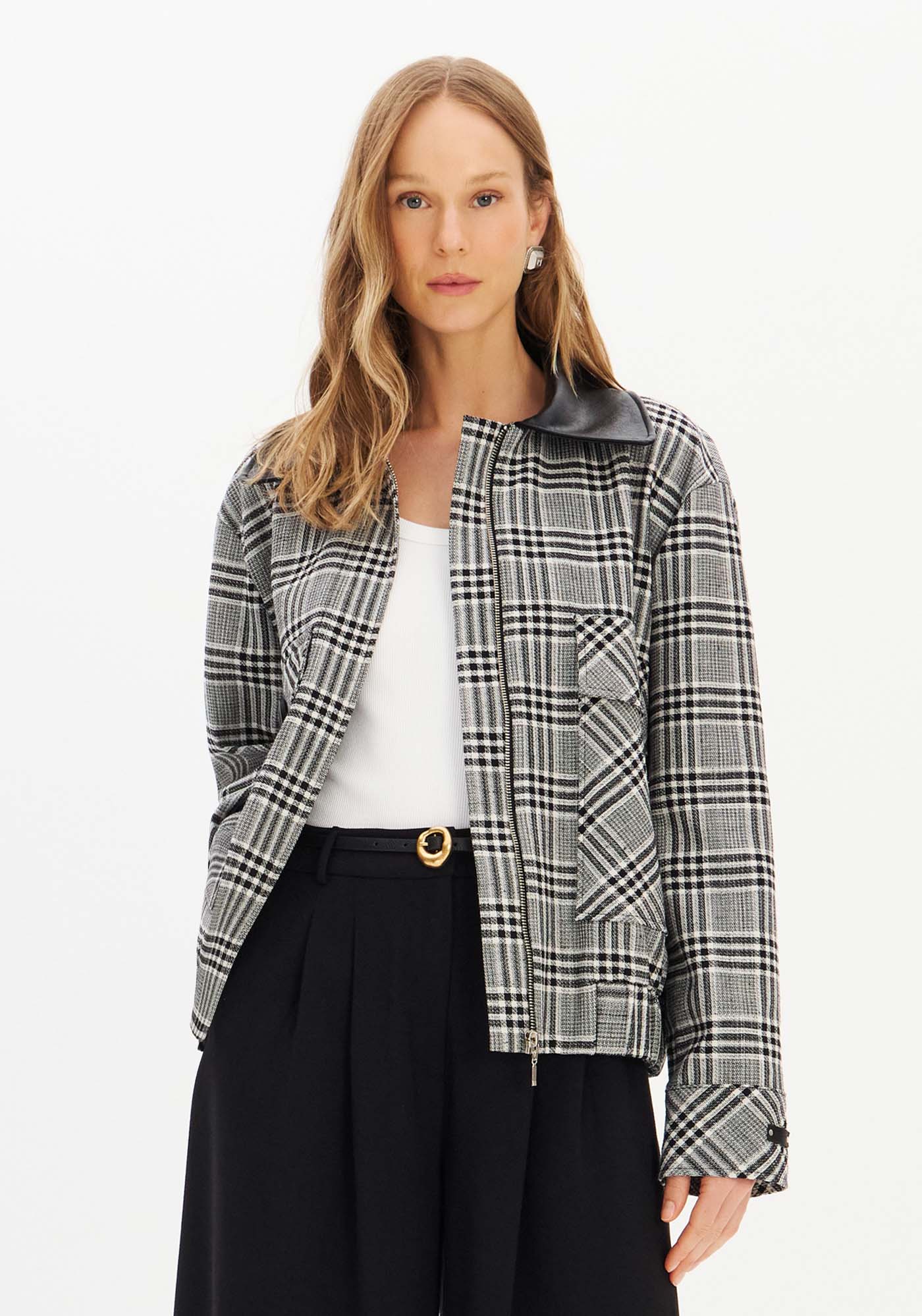 Jaqueta Bomber Oversized Com Linho