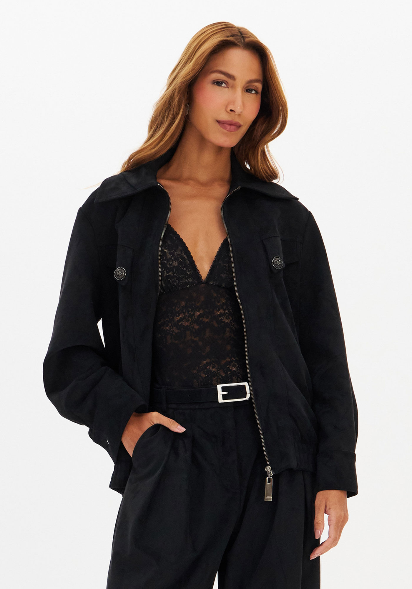Jaqueta Bomber De Suede