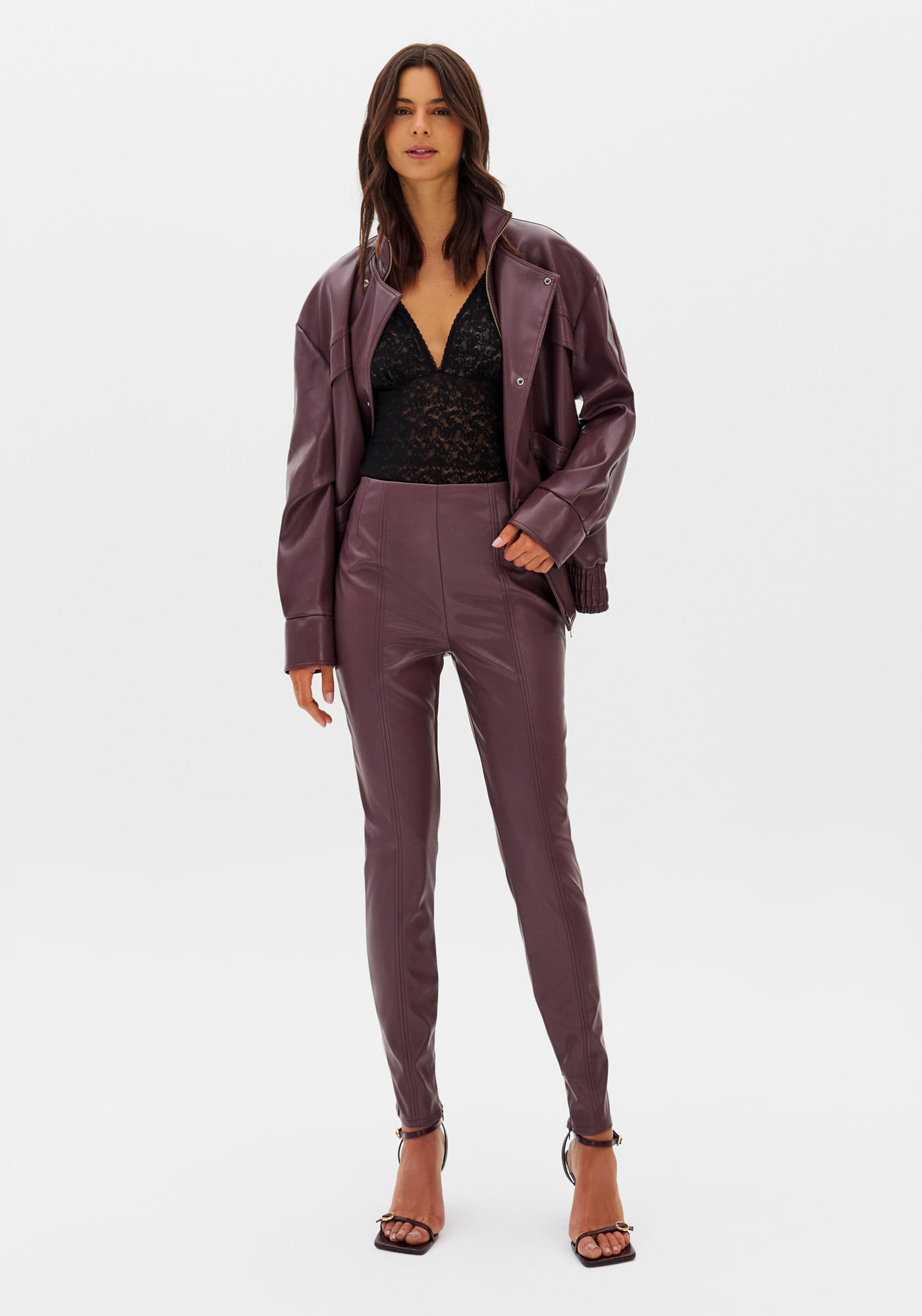 Legging Cintura Média De Pu