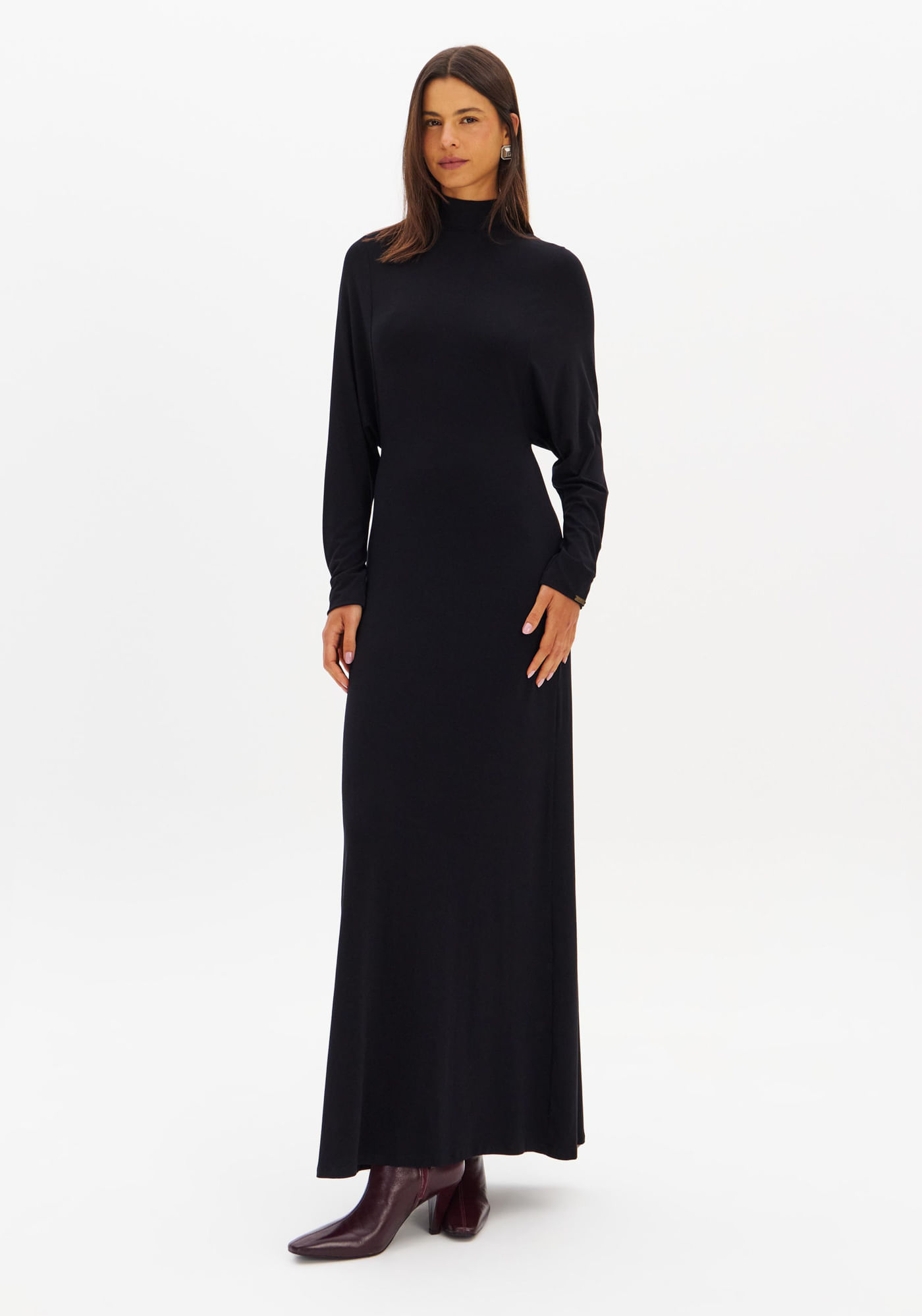 Vestido Super Midi Manga Longa
