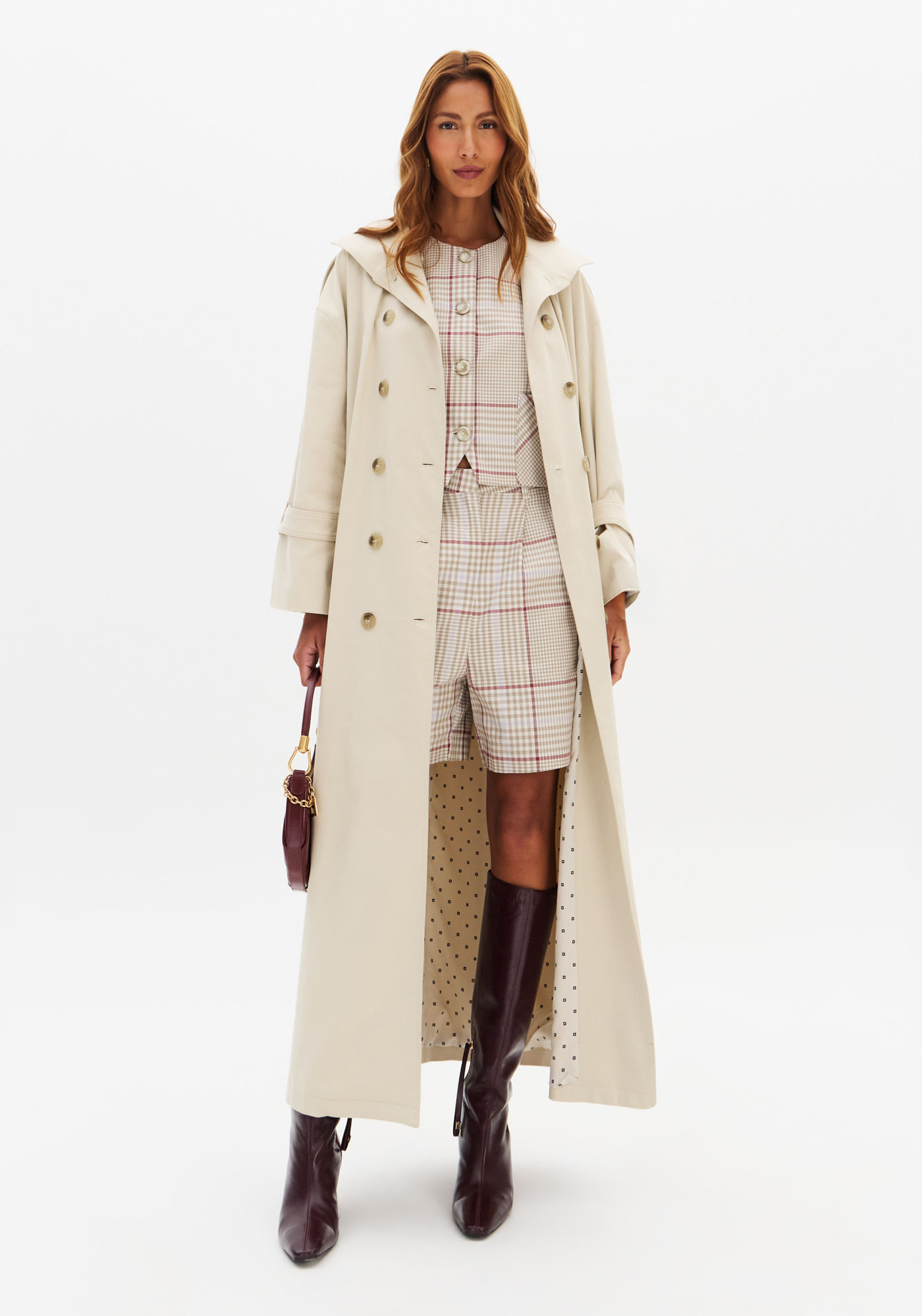 Trench Coat Alongado Com Faixa