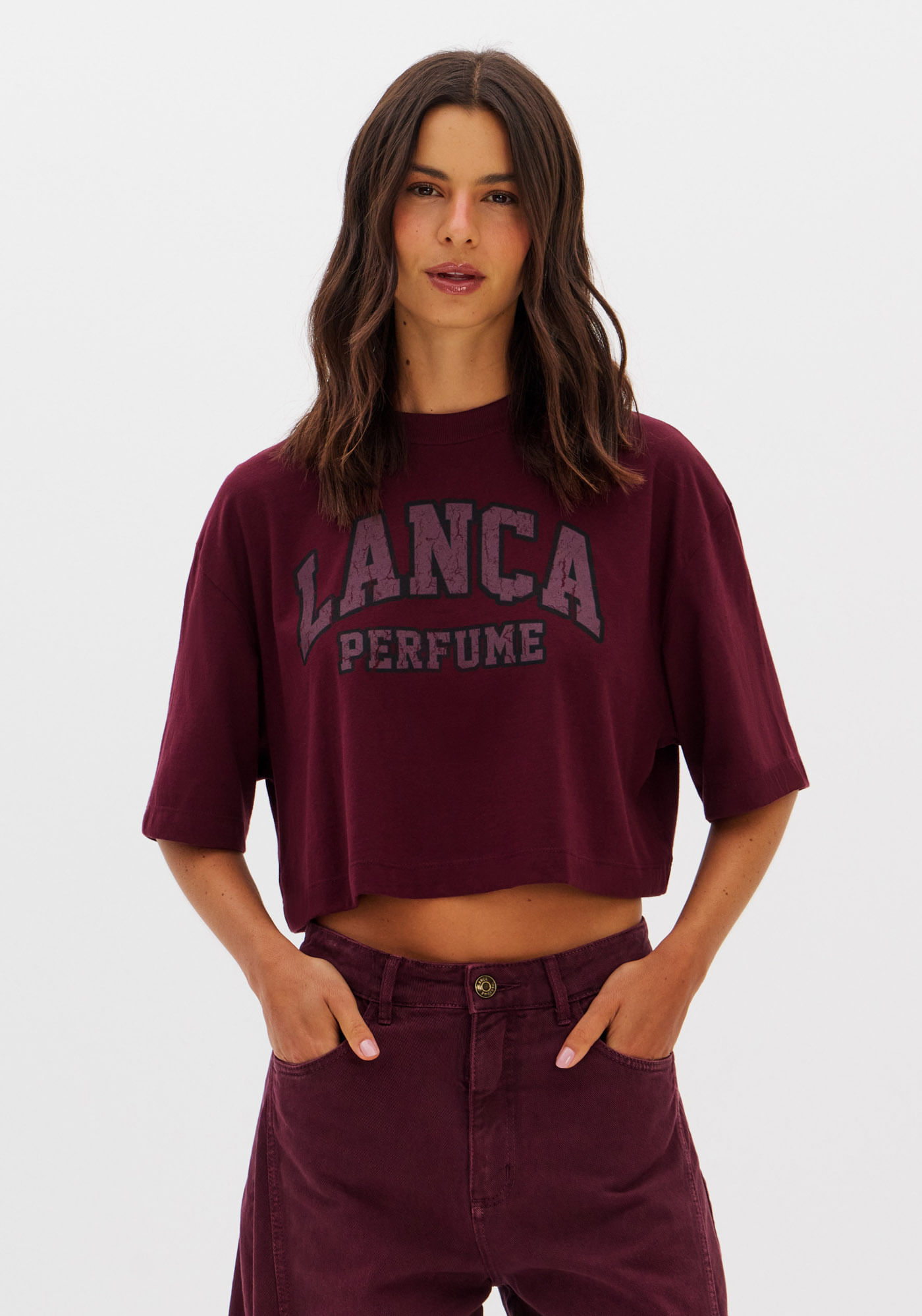 T-shirt Oversized Cropped Manga Curta