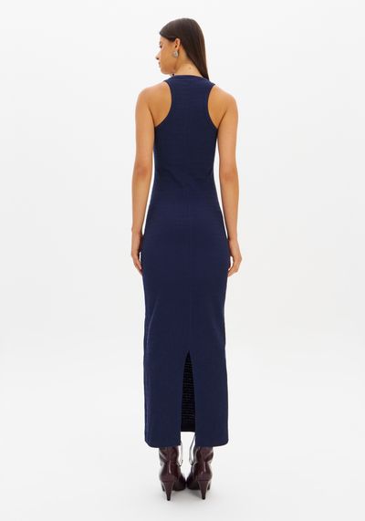 Vestido Super Midi Texturizado Sem Mangas