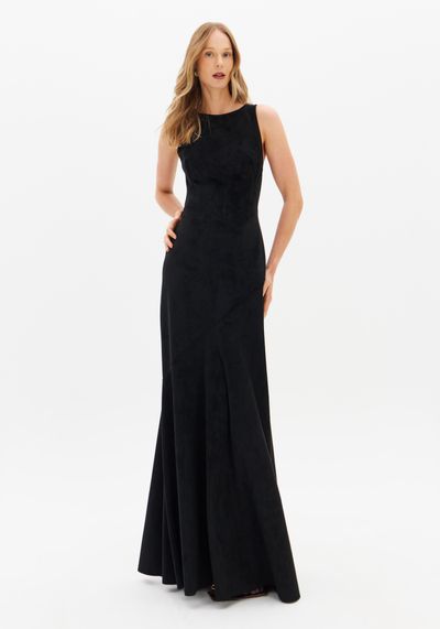 Vestido Super Midi De Suede