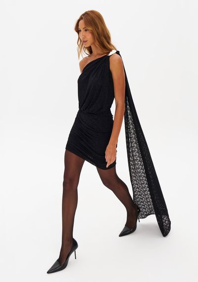 Vestido Curto Sem Mangas De Renda