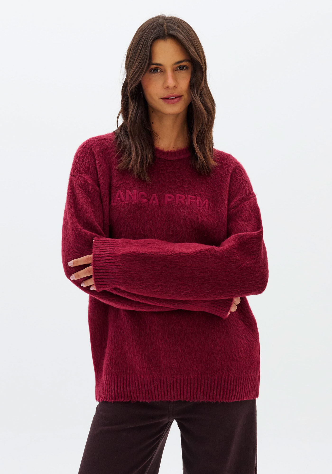 Blusa Alongada De Tricô Manga Longa