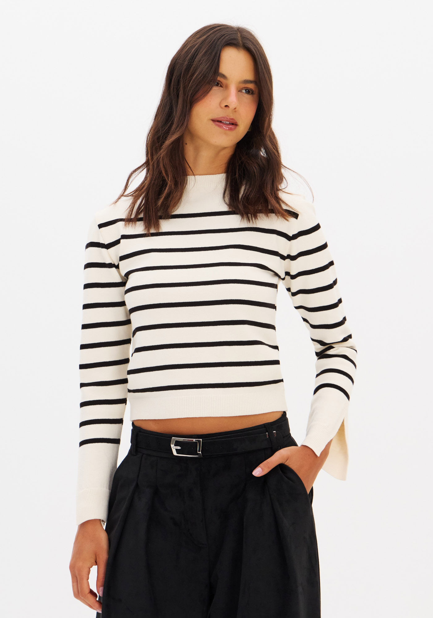 Blusa Tricô Manga Longa