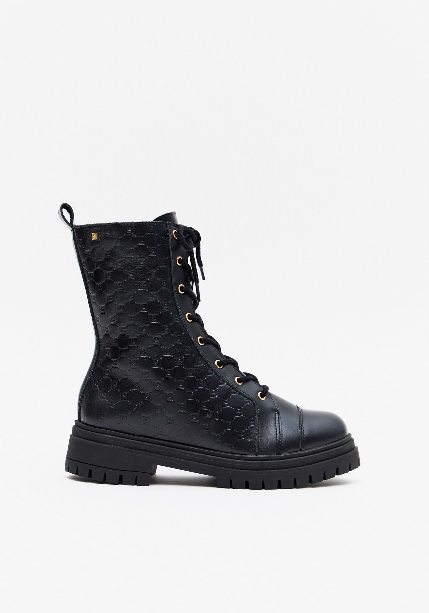 Bota Coturno Couro Monograma