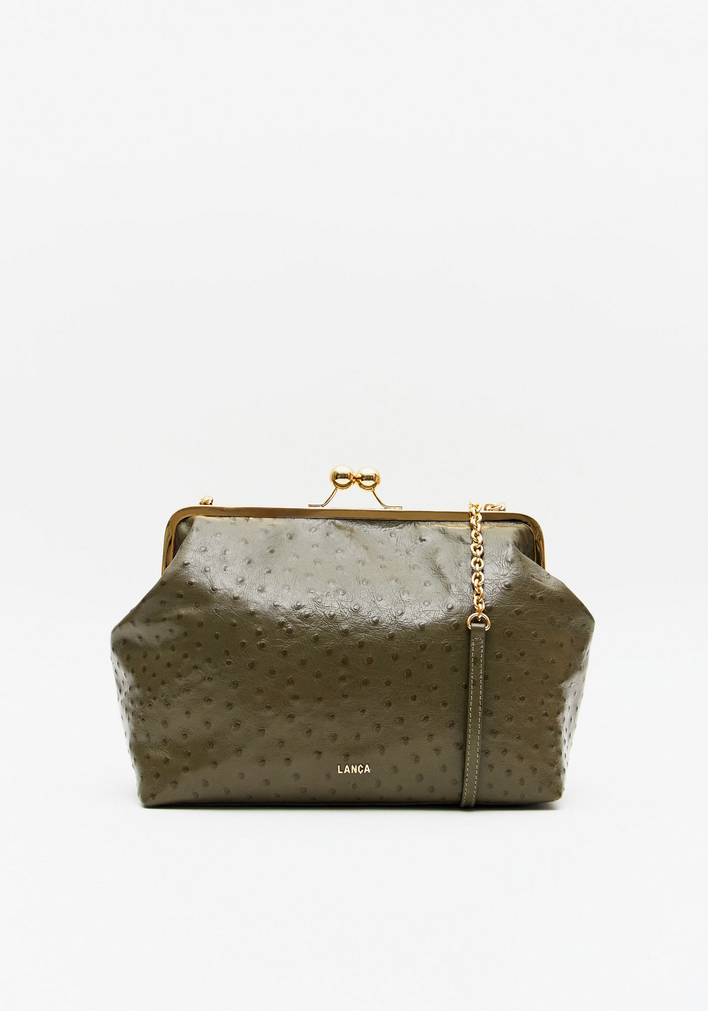 Bolsa Clutch Couro Com Enfeite