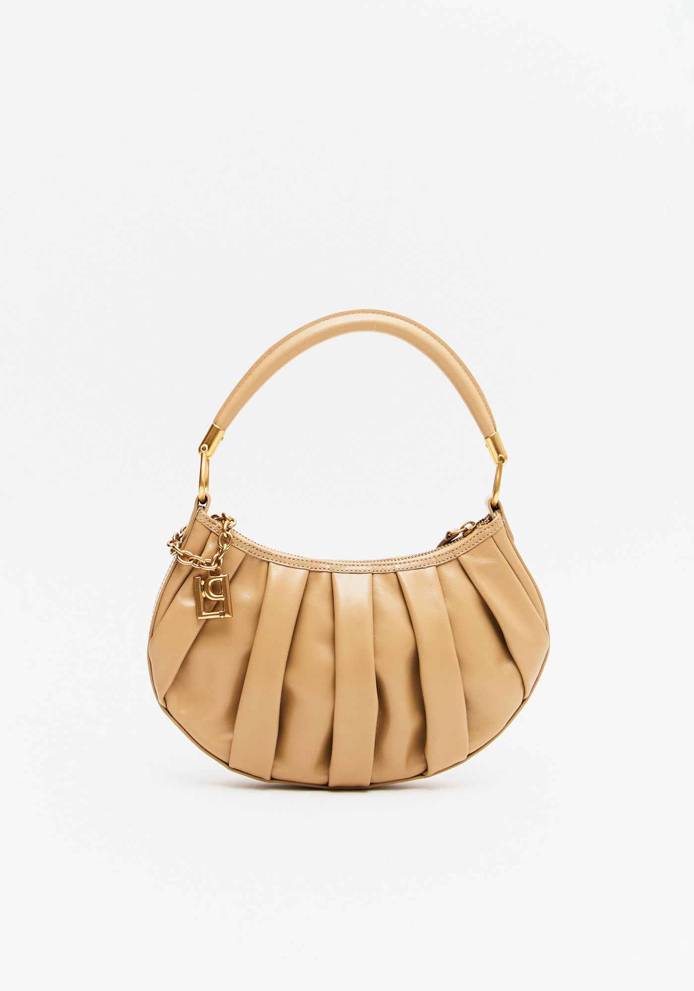 Bolsa Shoulder Couro E Enfeite Pingente