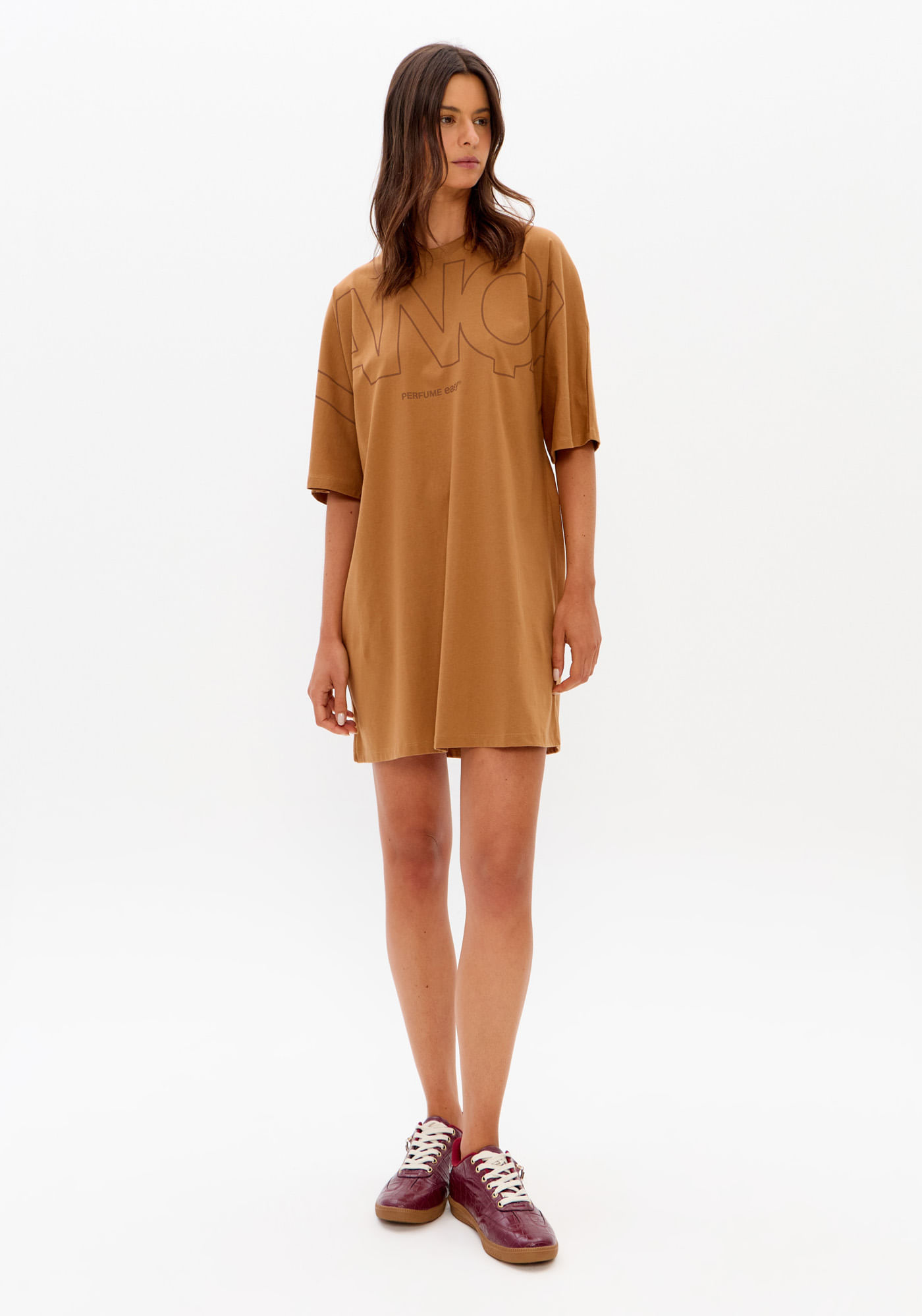 Vestido T-dress Com Mangas Curtas