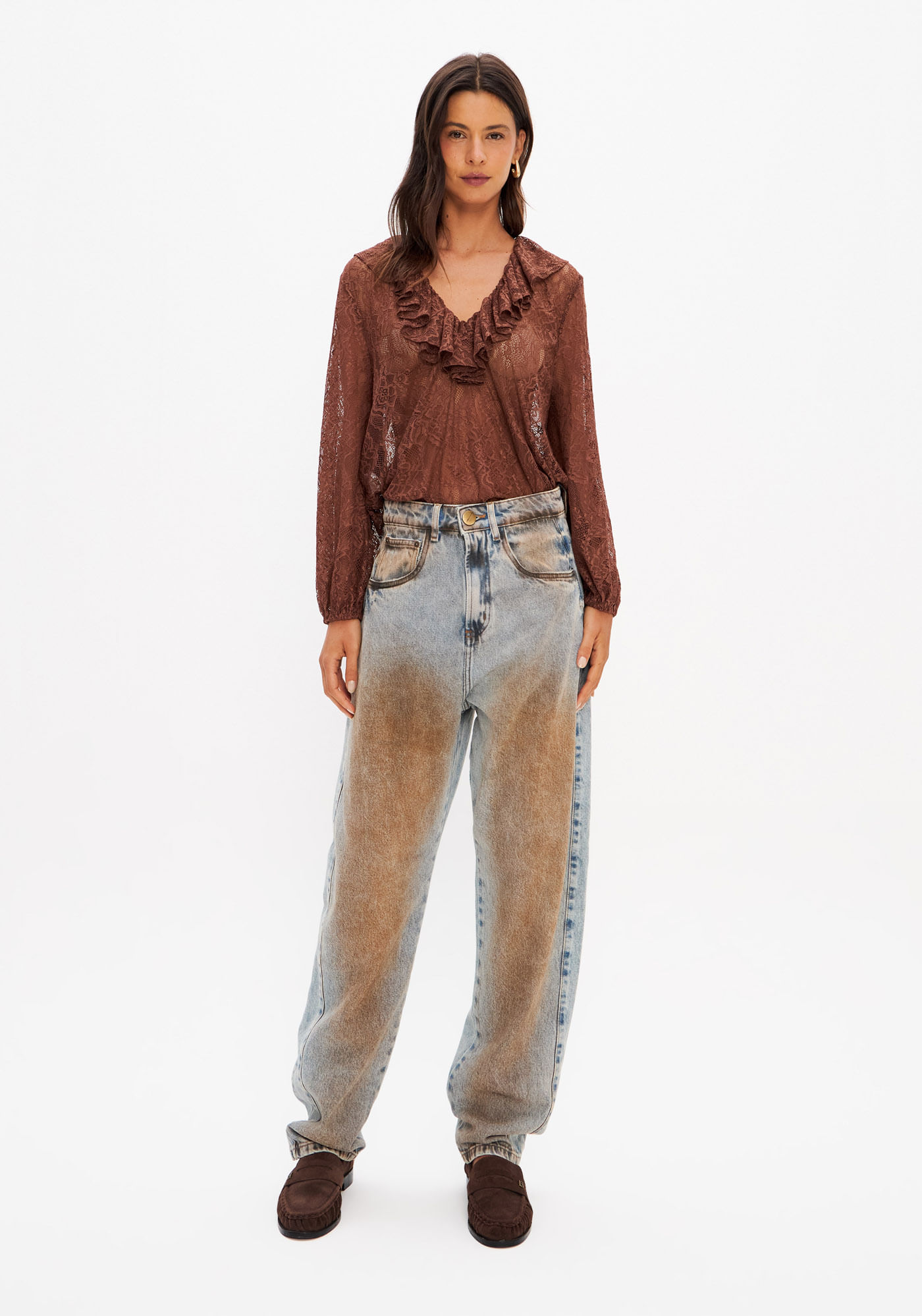 Calça Jeans Balloon Com Cintura Alta