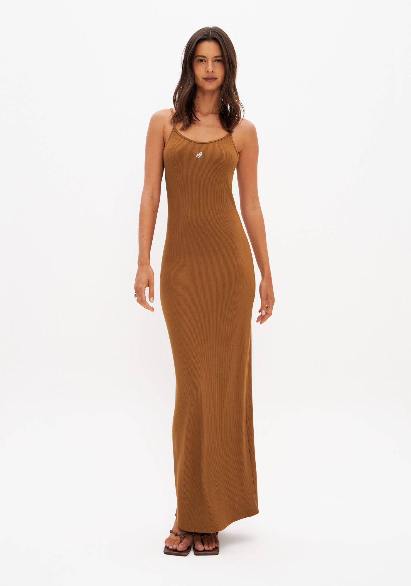 Vestido Canelado Super Midi