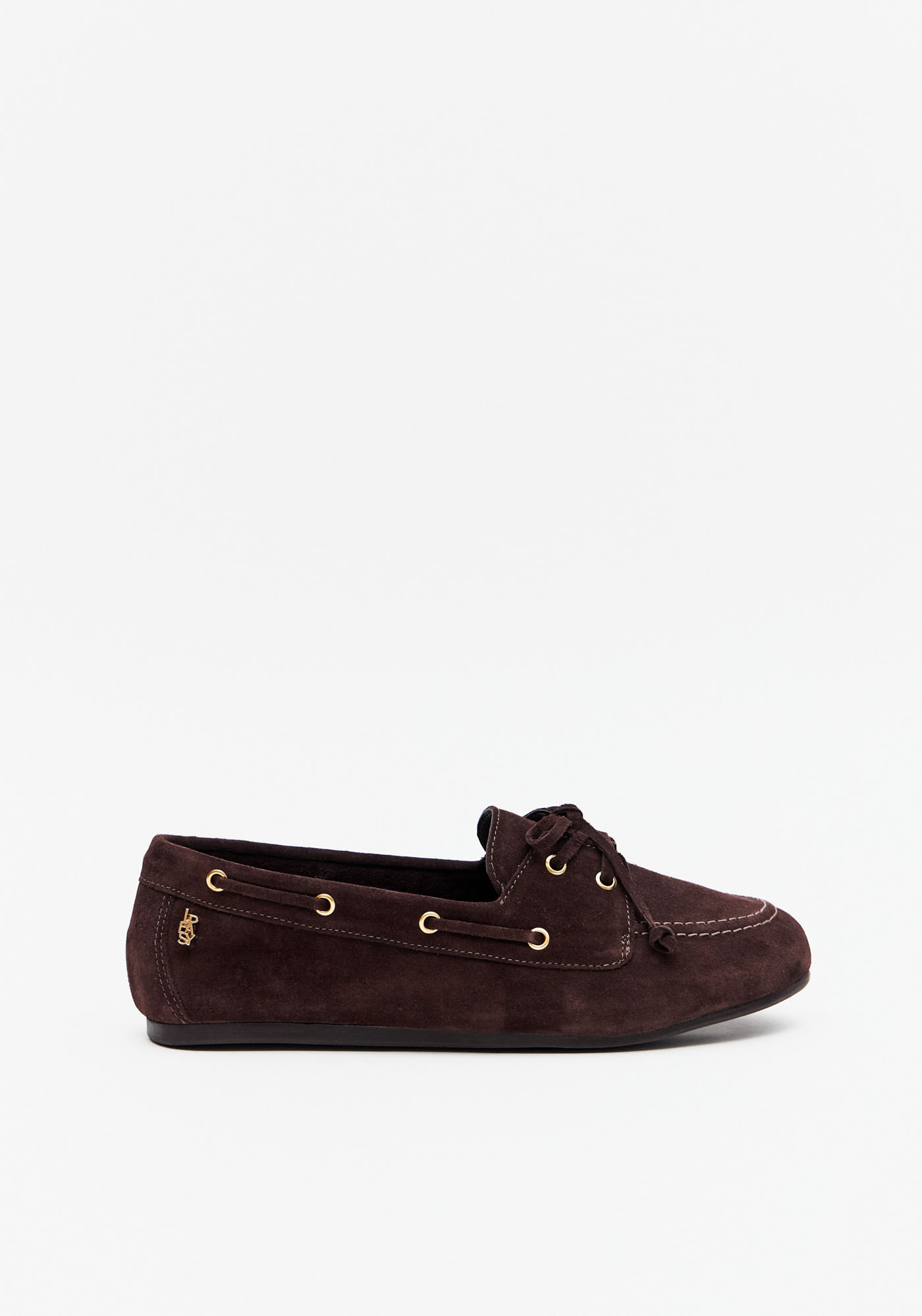 Mocassim Flat Com Amarração Couro