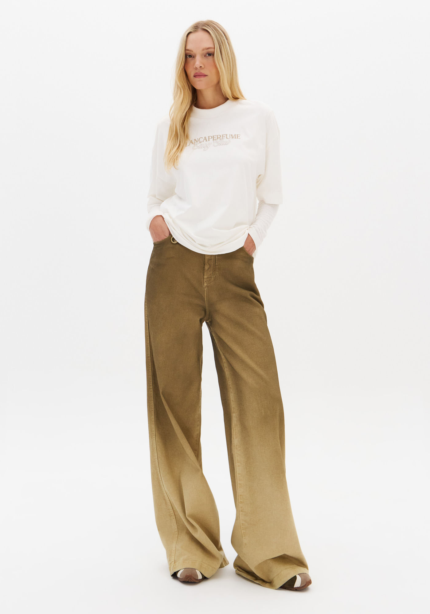 Calça Sarja Relaxed Cintura Média
