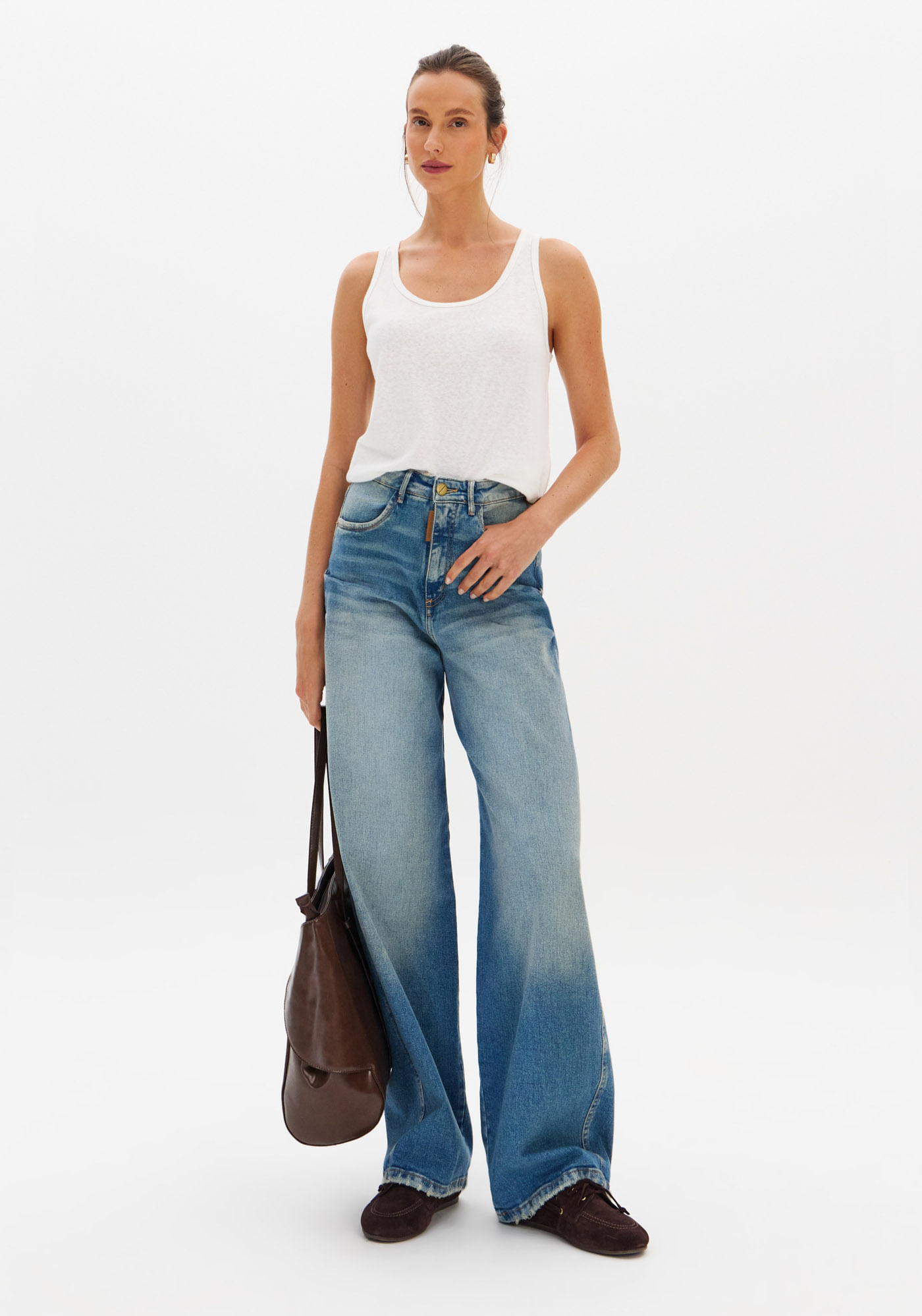 Calça Jeans Super Baggy Cintura Média