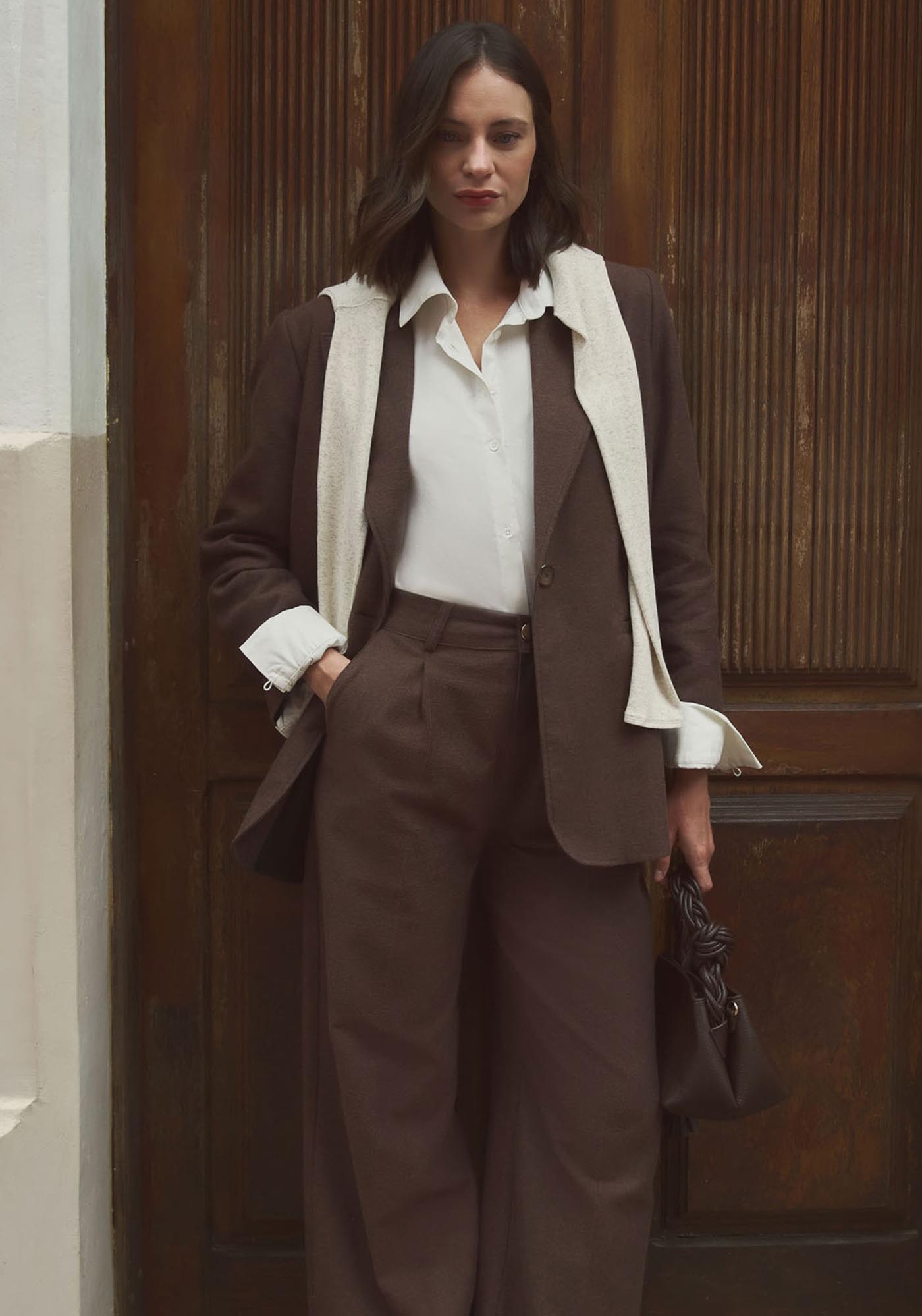 Blazer Regular Em Alfaiataria Mescla