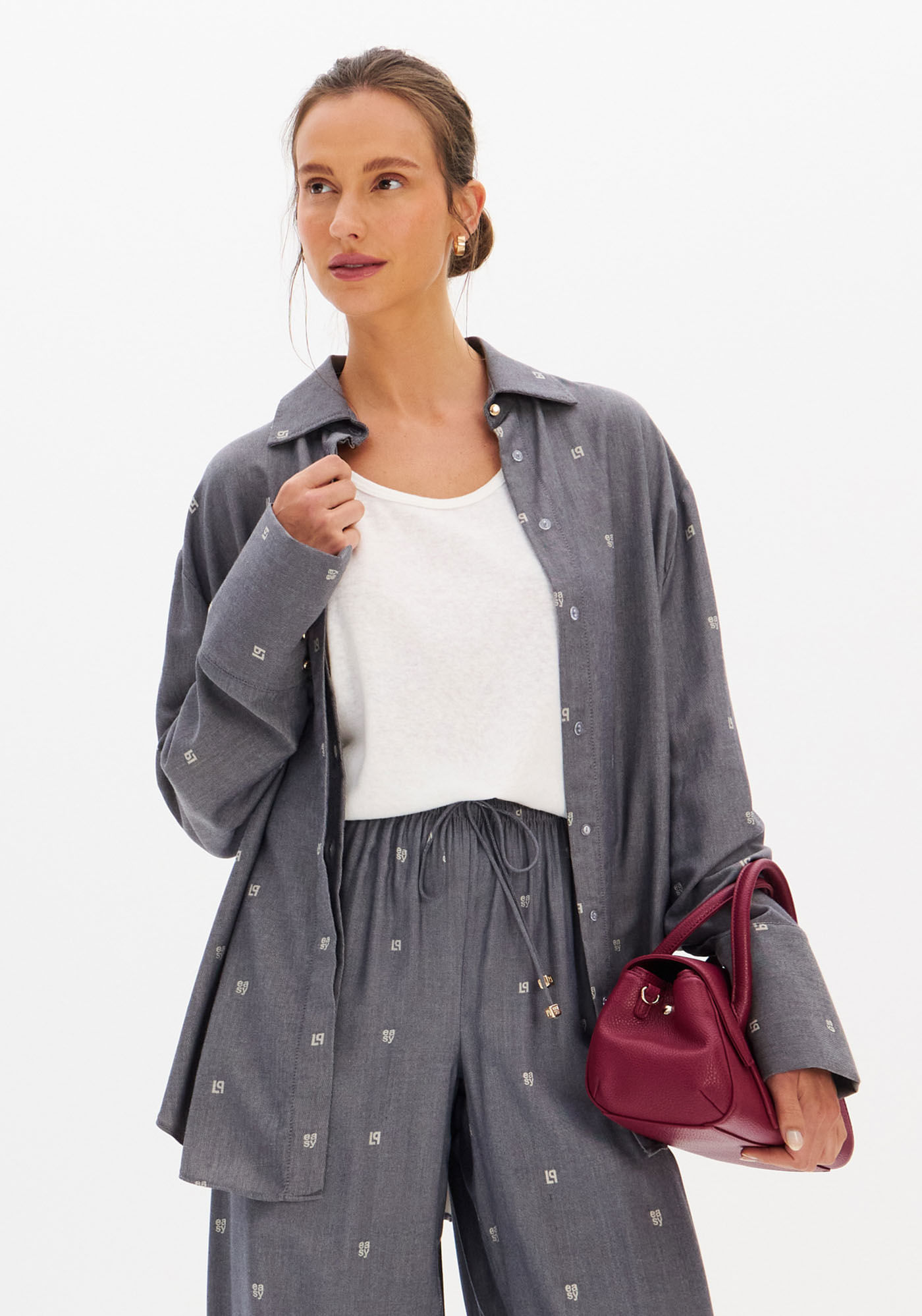 Camisa Oversized De Jacquard Logomania
