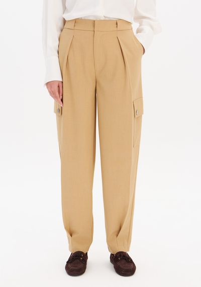 Calça Reta Cargo Cintura Média