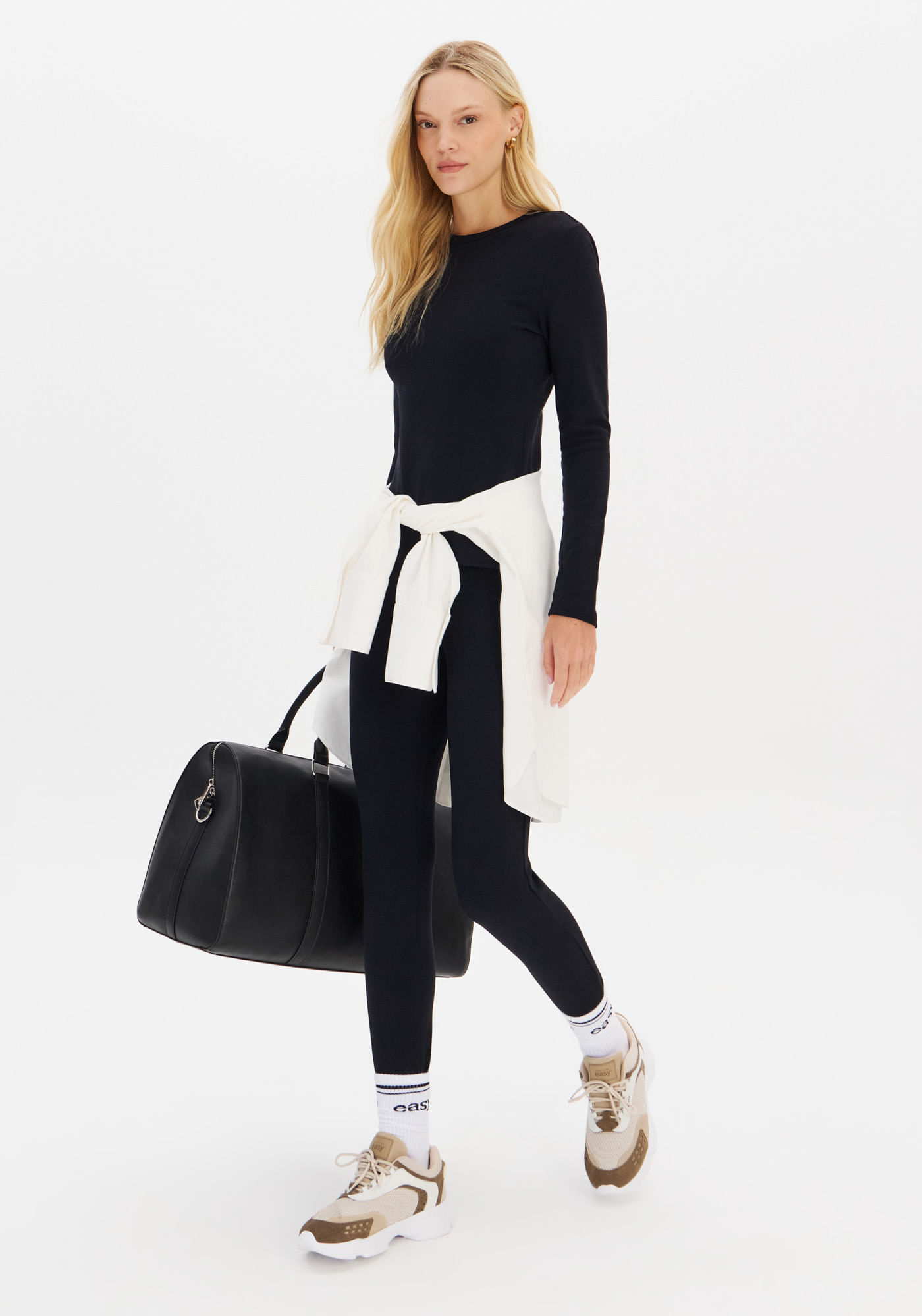 Legging Cintura Alta Em Jacquard
