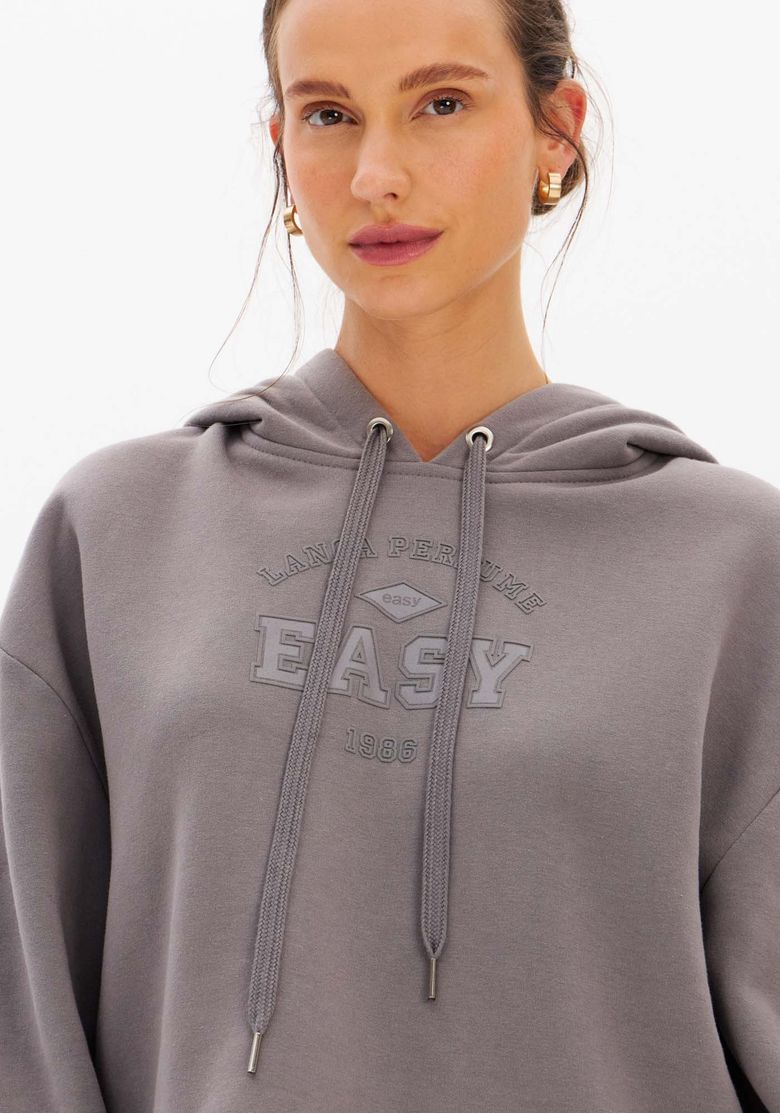 Moletom Cropped Com Capuz Oversized - Lança Perfume
