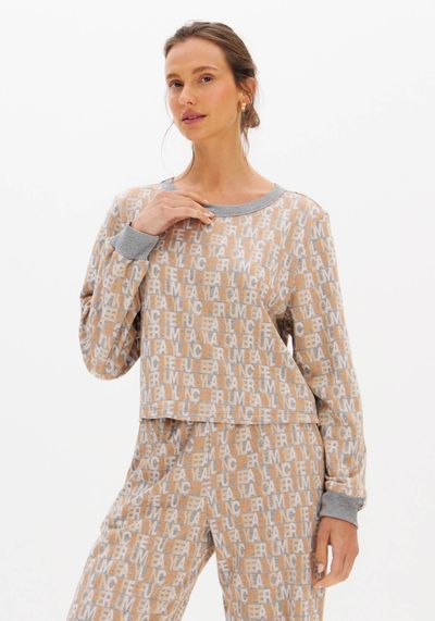Moletom Manga Longa De Jacquard