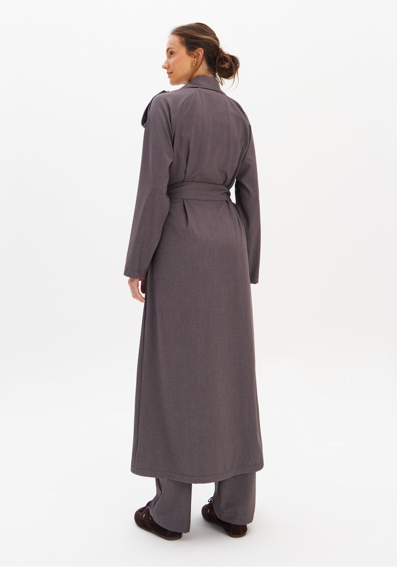 Trench Coat Alongado De Alfaiataria - Lança Perfume
