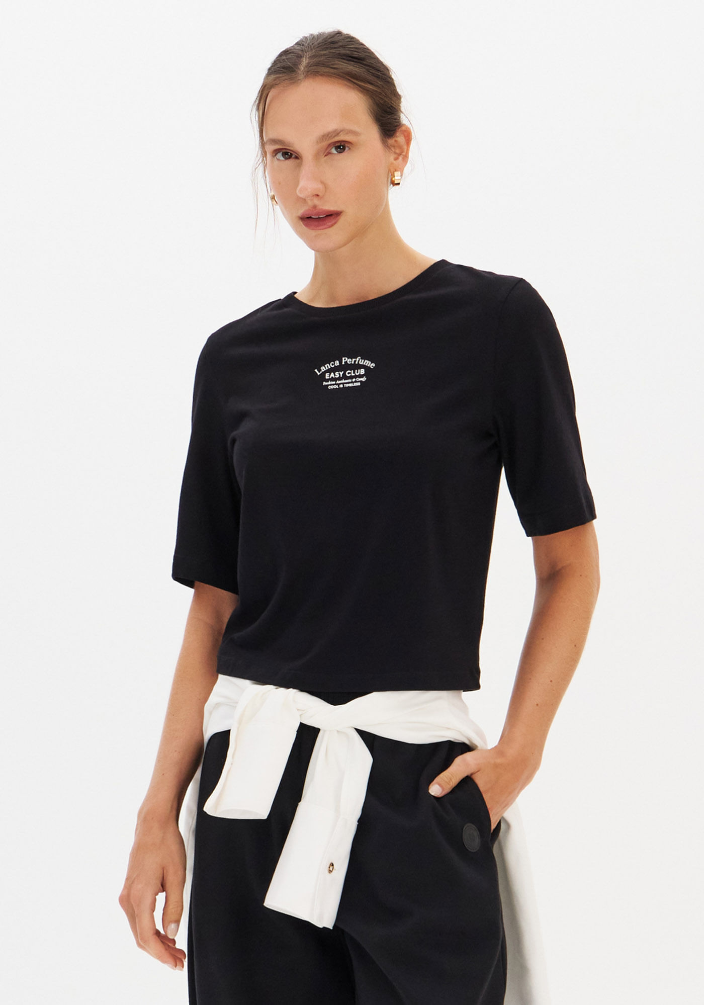 T-Shirt Baby Look Manga Curta