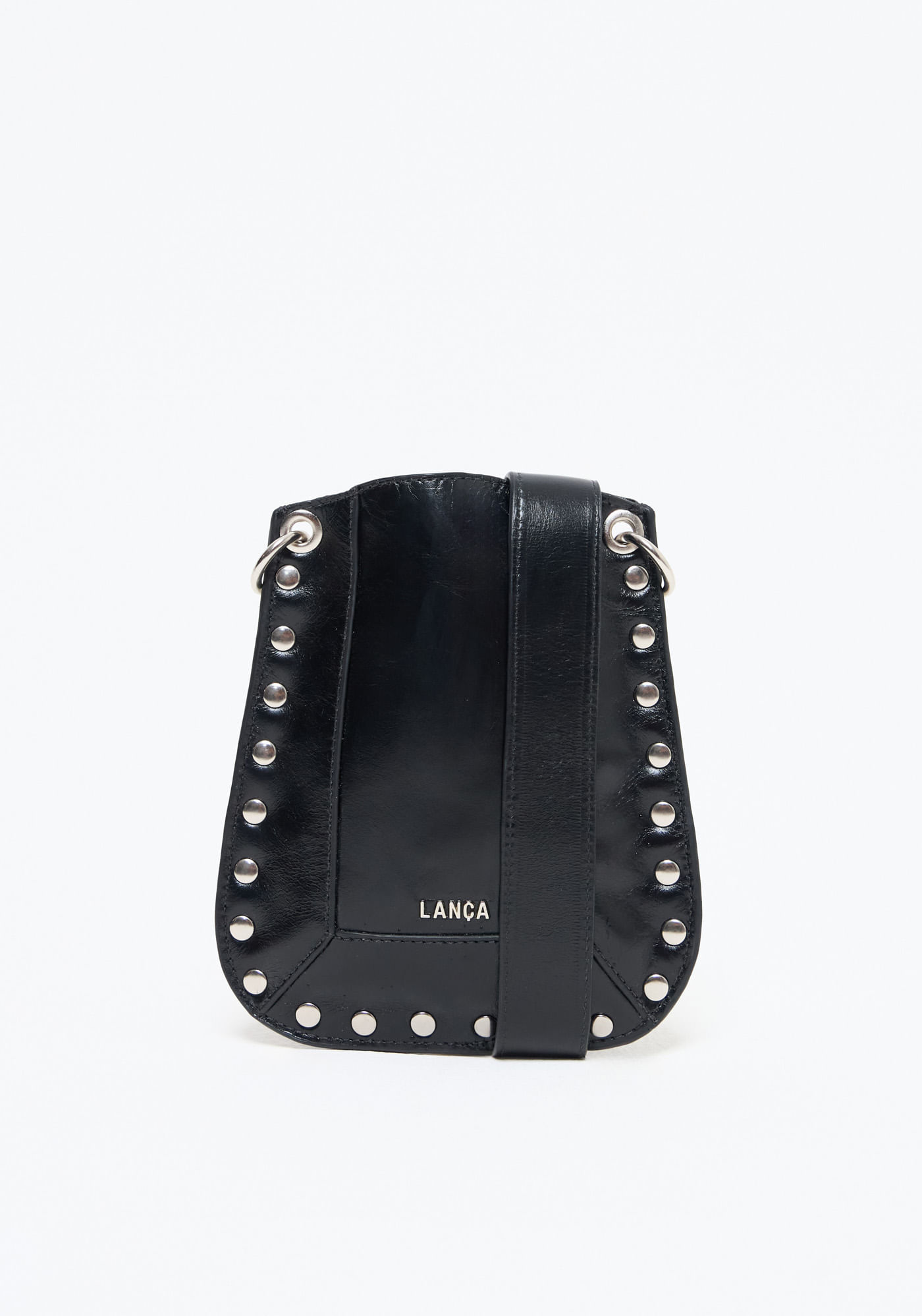 Bolsa Crossbody Couro Com Tachas
