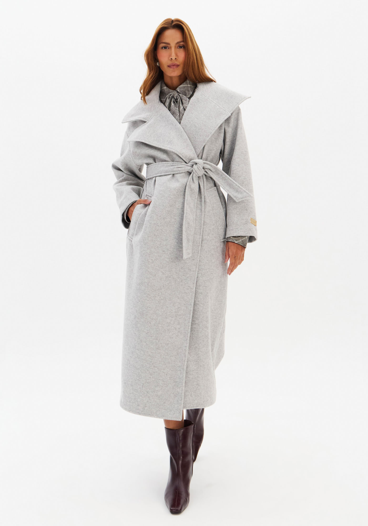 Trench Coat Alongado Com Faixa