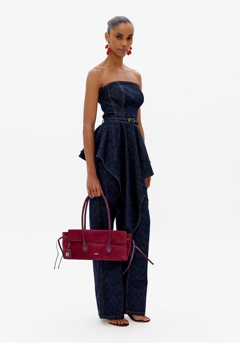 Blusa Jeans Corset Com Cinto