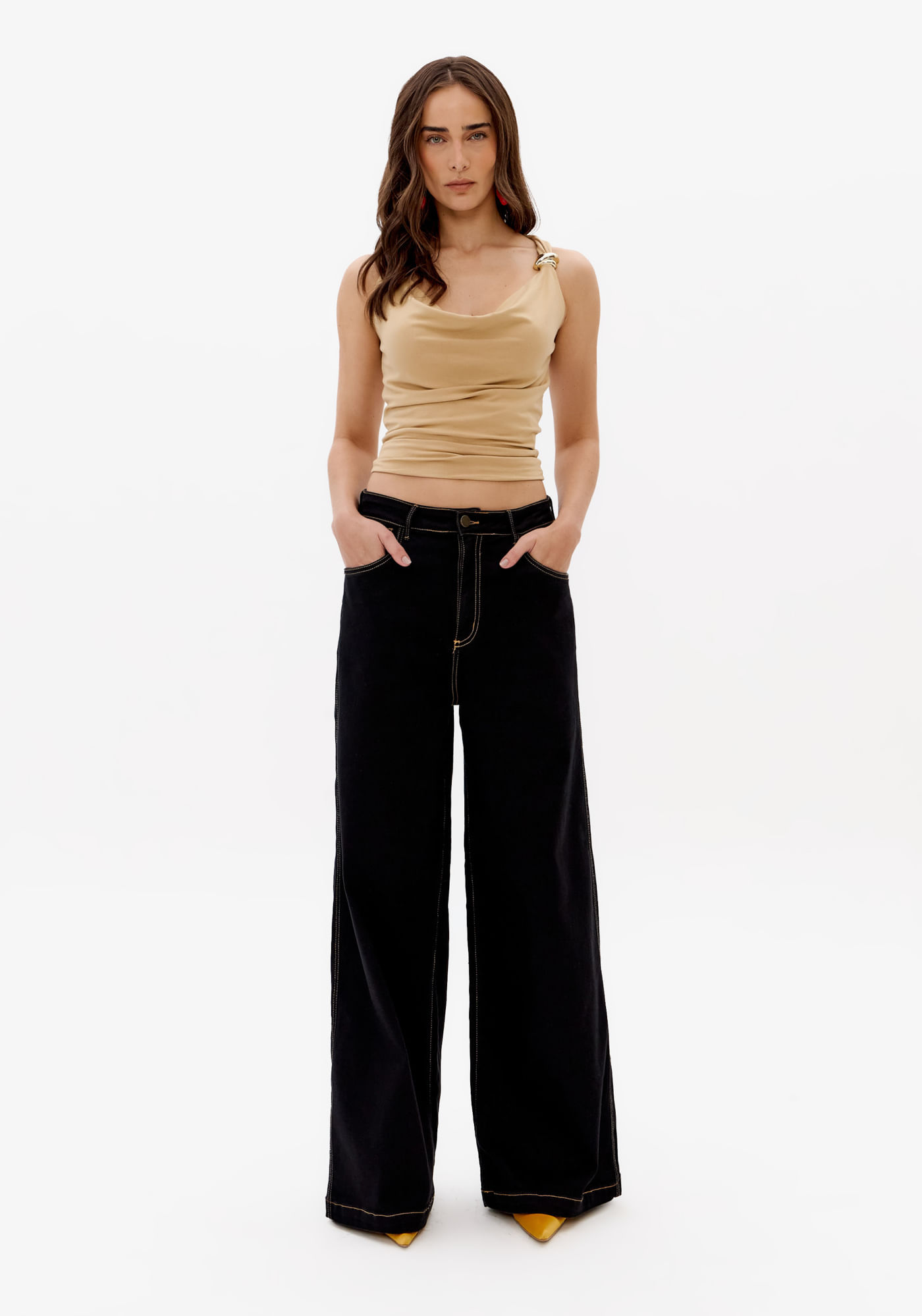 Calça Jeans Relaxed Cintura Média