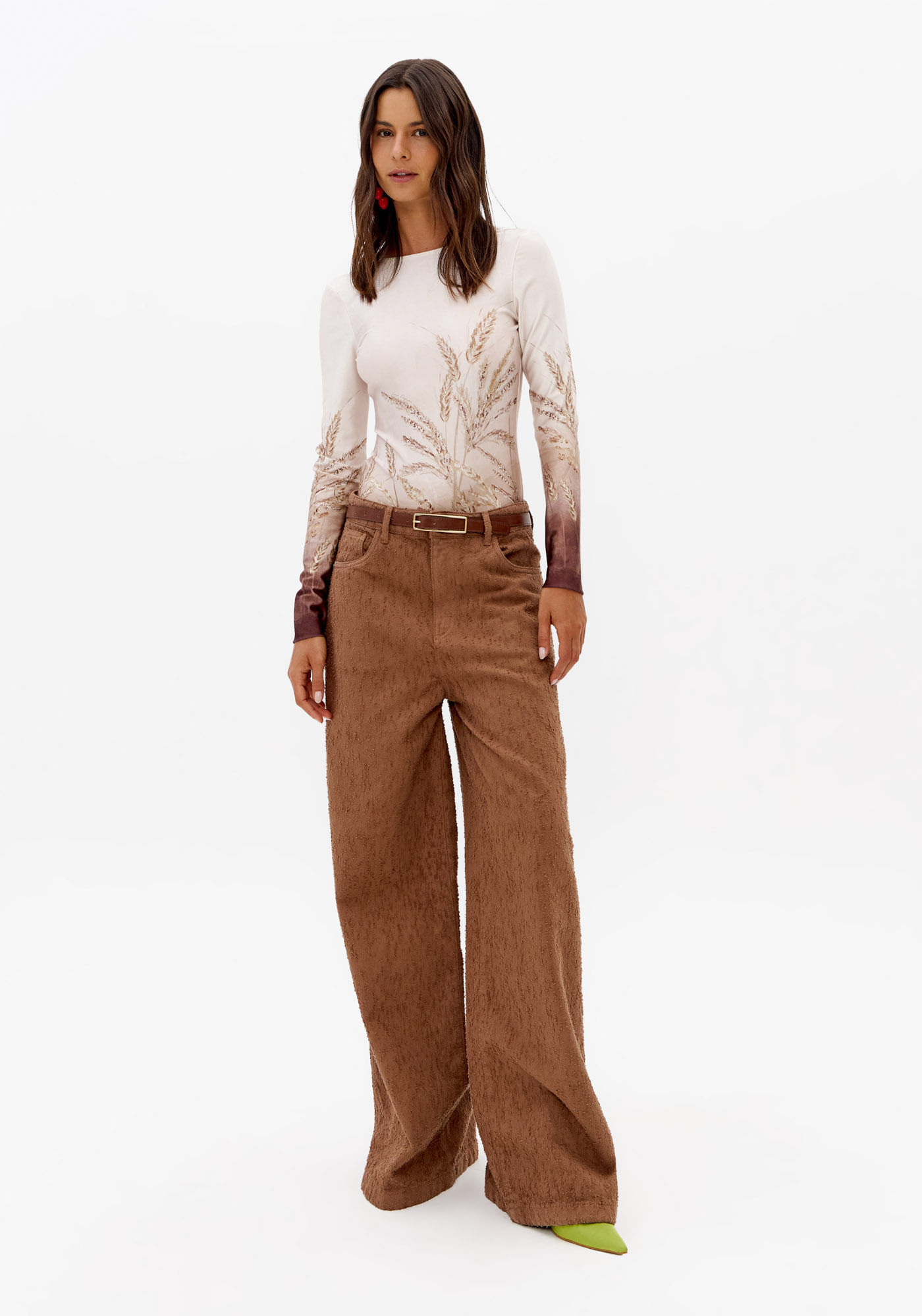 Calça Sarja Relaxed Cintura Média