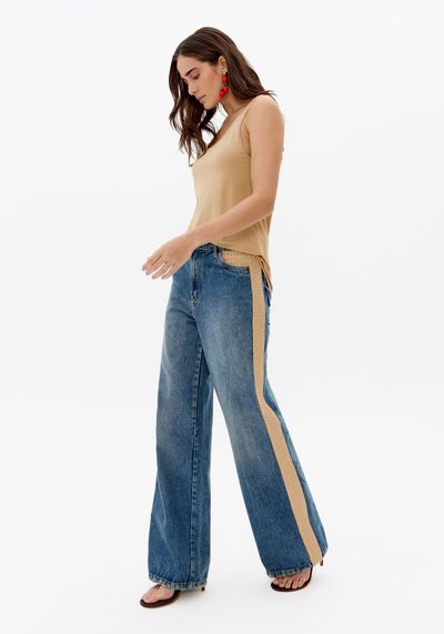 Calça Jeans Full Length Cintura Média