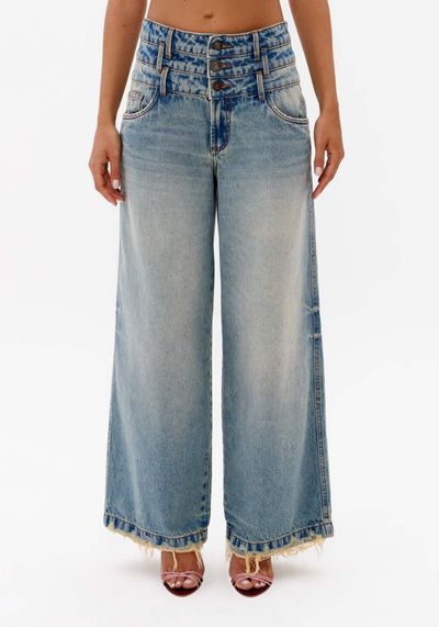 Calça Jeans Wide Leg Cintura Alta