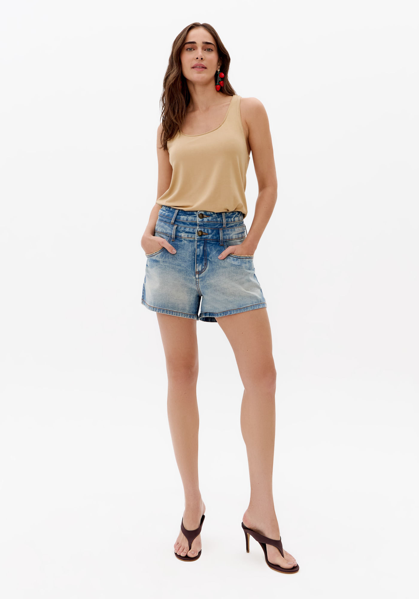Short Jeans Comfort Cintura Média