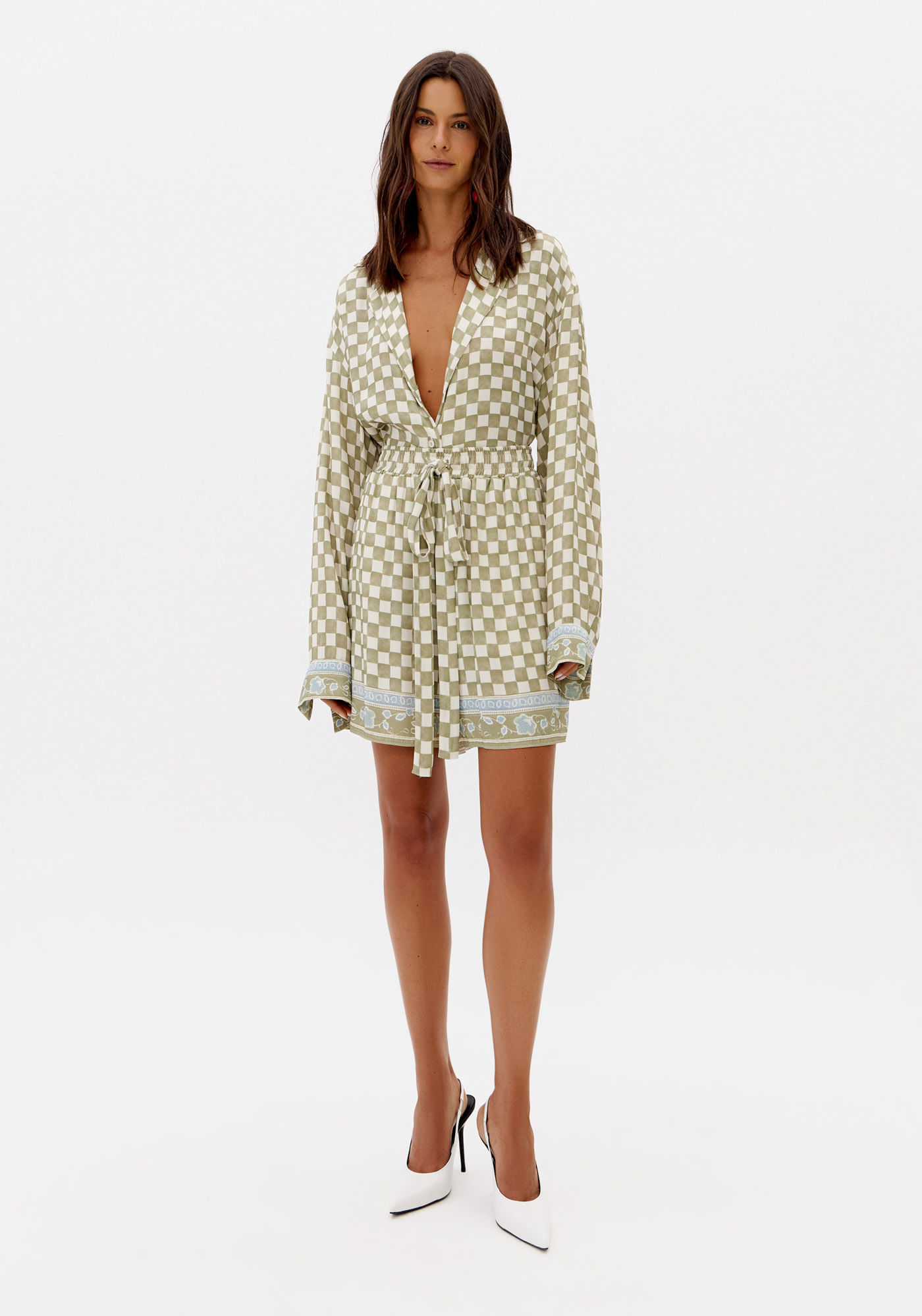 Bermuda Estampada Acetinada Com Viscose