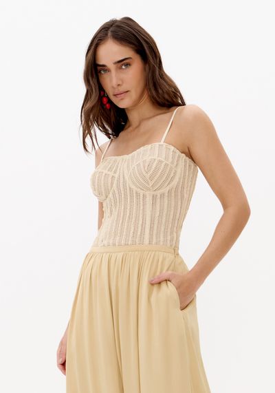 Blusa Corset De Renda