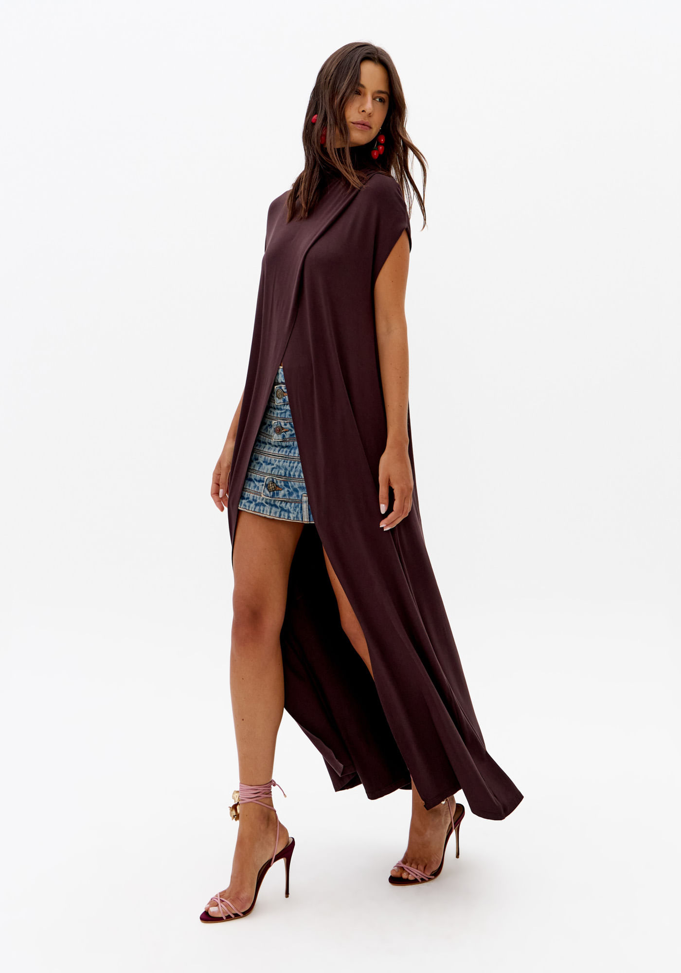 Blusa Alongada De Malha