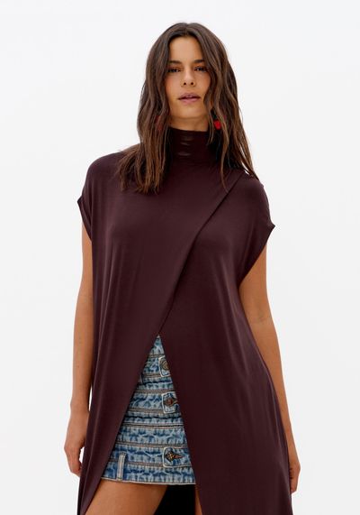 Blusa Alongada De Malha