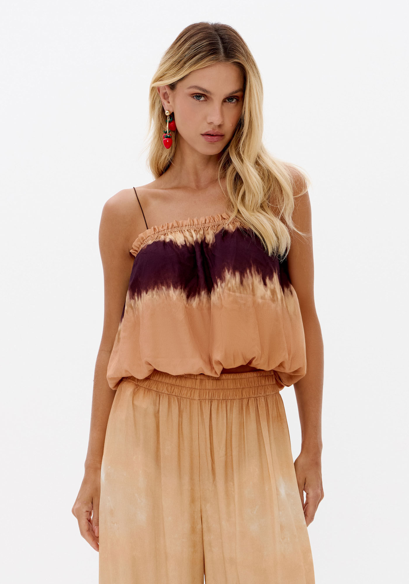 Blusa Estampada De Alça Em Viscose