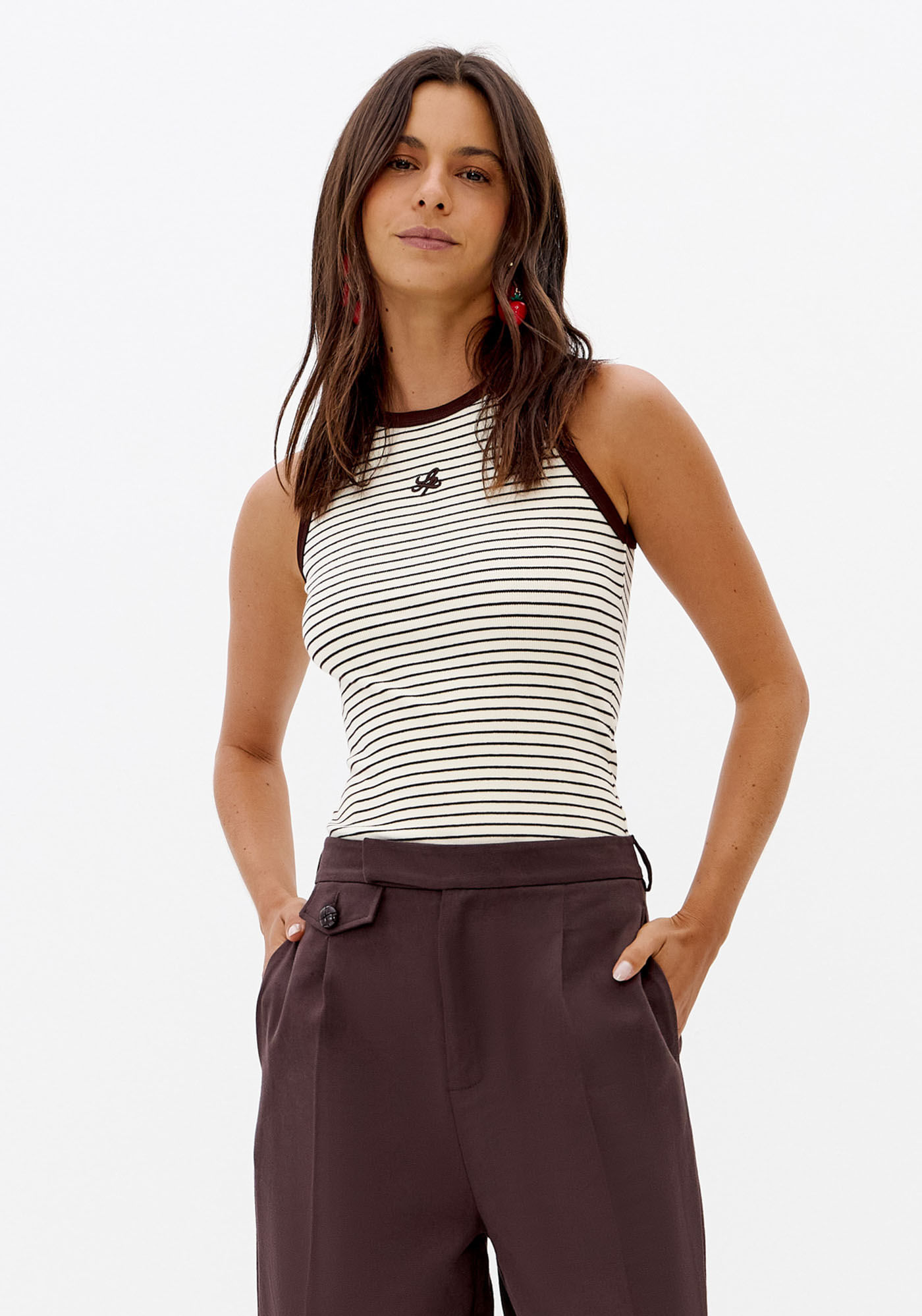Blusa Sem Manga Listrada