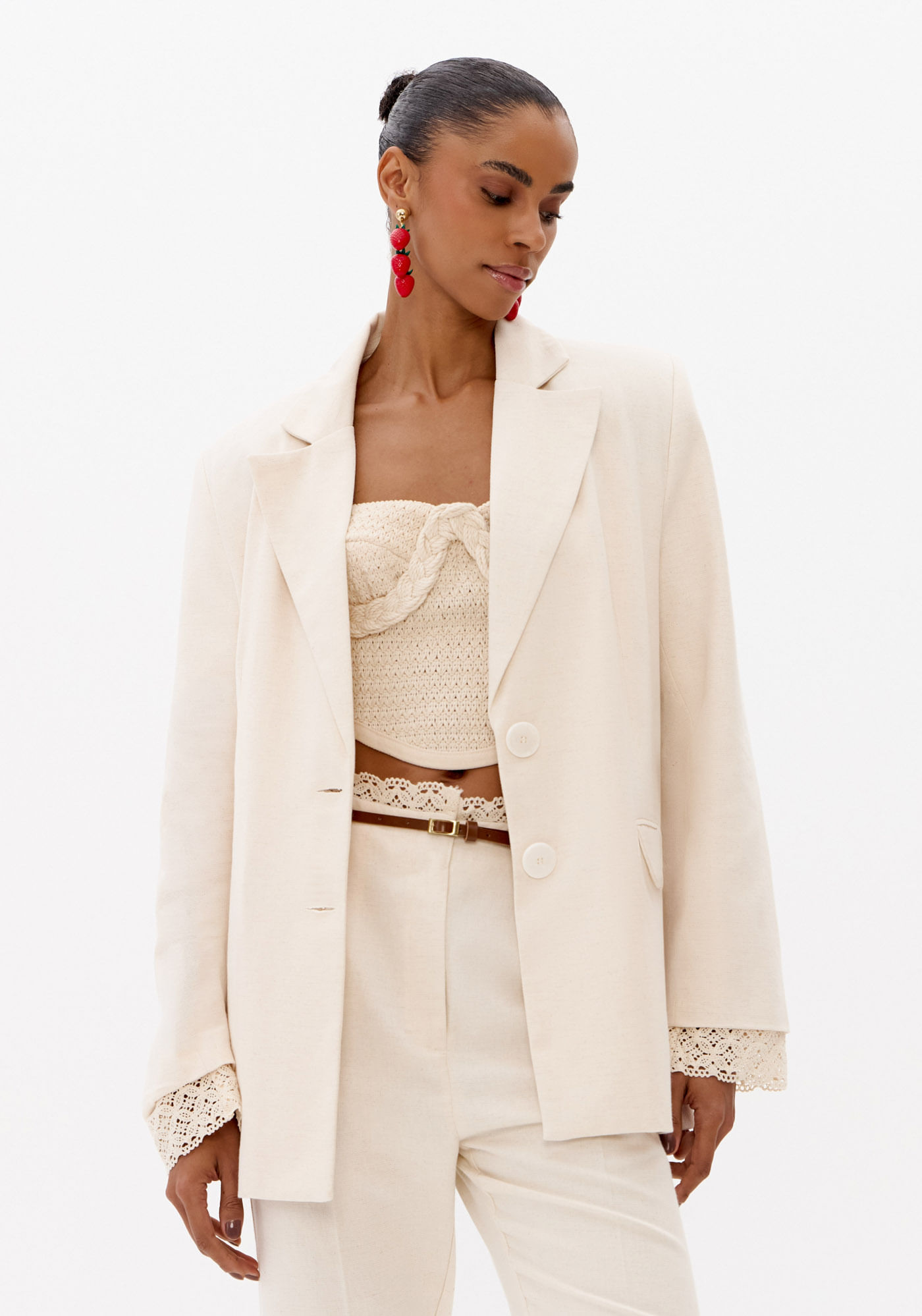 Blazer Oversized Com Linho